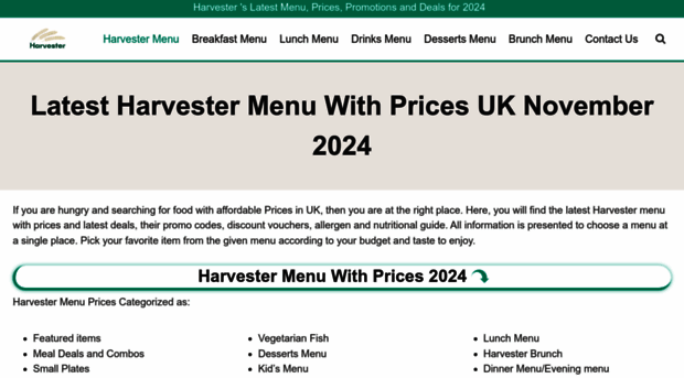 harvestermenus.co.uk