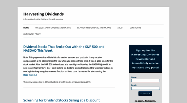 harvestingdividends.com