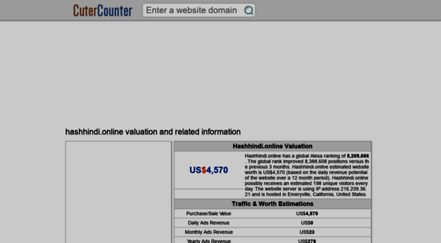hashhindi.online.cutercounter.com