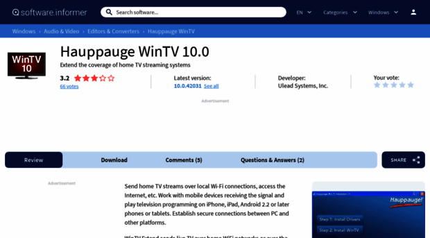 hauppauge-wintv.software.informer.com