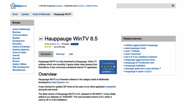 hauppauge-wintv.updatestar.com