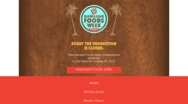 hawaiianfoodsweeksweeps.com