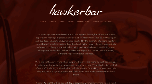 hawkerbar.com