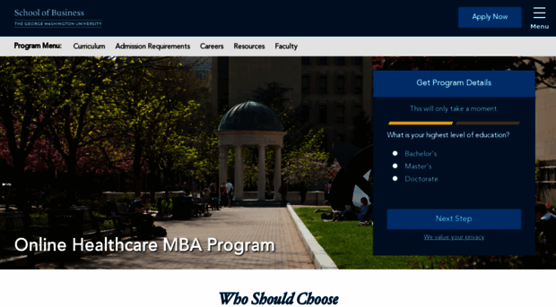 healthcaremba.gwu.edu