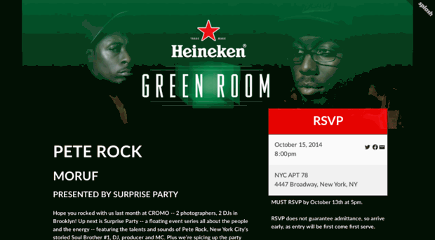 heinekengreenroom-nyc-surpriseparty.splashthat.com