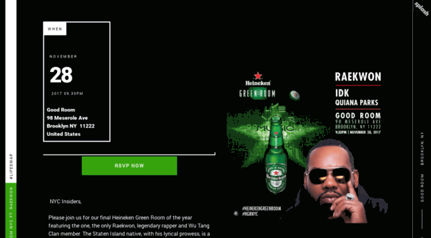 heinekengreenroomnycftraekwon.splashthat.com