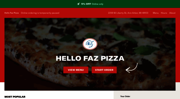 hellofazpizzamenu.com