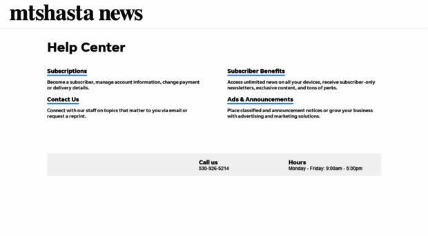 help.mtshastanews.com