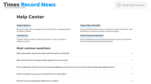 help.timesrecordnews.com
