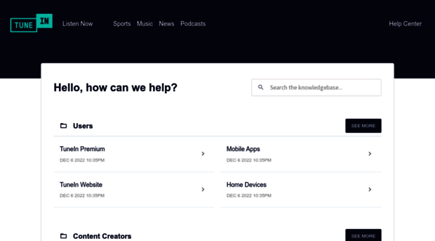 help.tunein.com