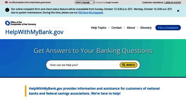 helpwithmybank.gov