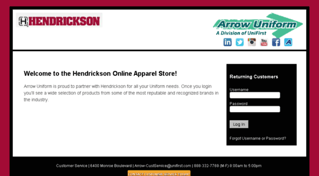 hendrickson.arrowuniform.com