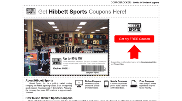 hibbettsports.couponrocker.com