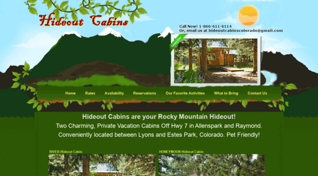 hideoutcabins.com