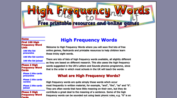 highfrequencywords.org