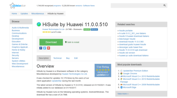 hisuite-by-huawei.updatestar.com