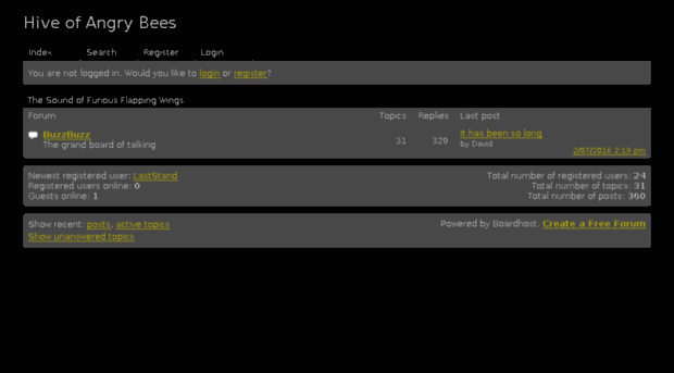 hiveofangrybees.boardhost.com