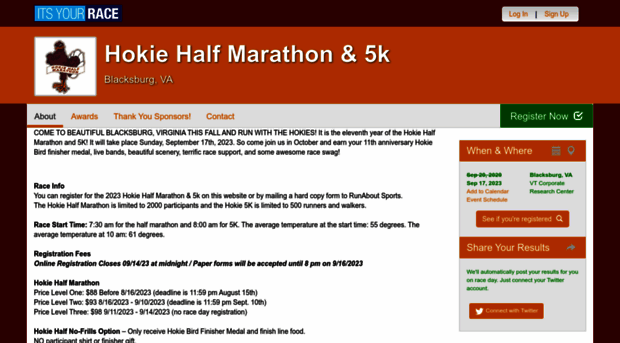 hokiehalf.itsyourrace.com