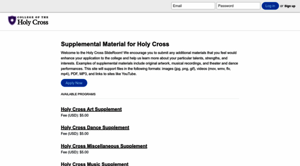 holycross.slideroom.com