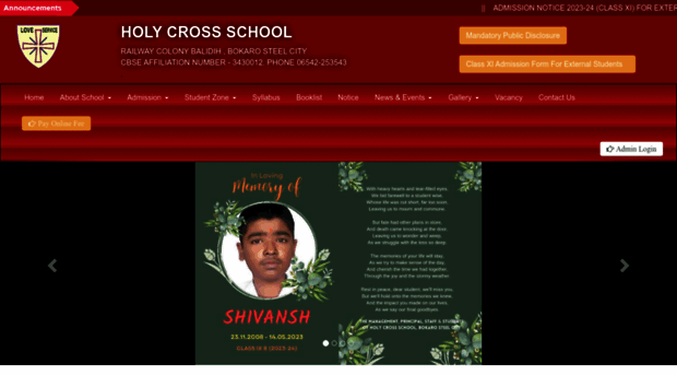 holycrossbokaro.com