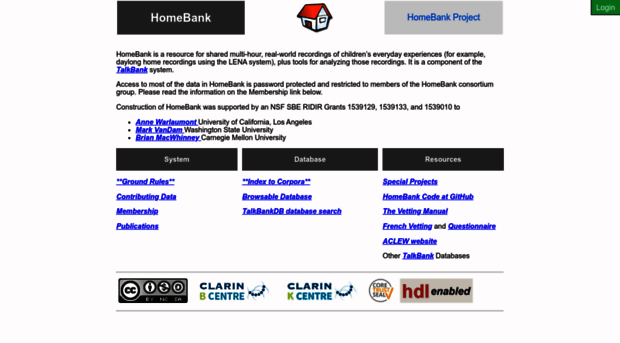 homebank.talkbank.org