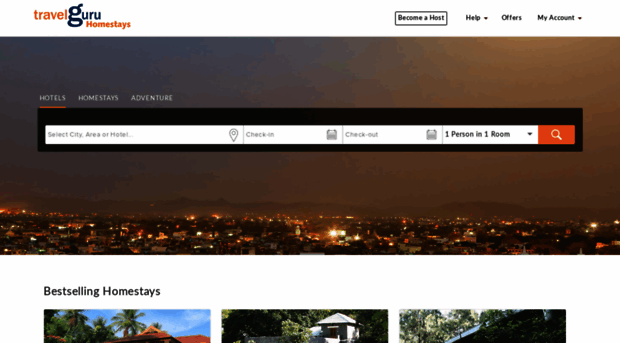 homestays.travelguru.com