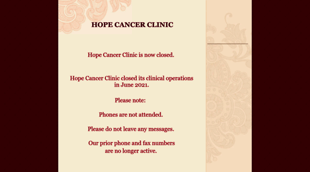 hopecancerclinic.net