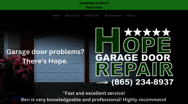 hopegaragedoorrepair.com