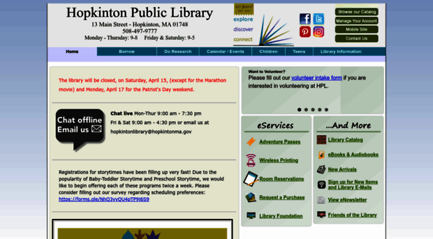 hopkintonlibrary.org