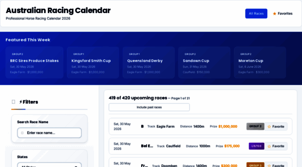 horseracingcalendar.com