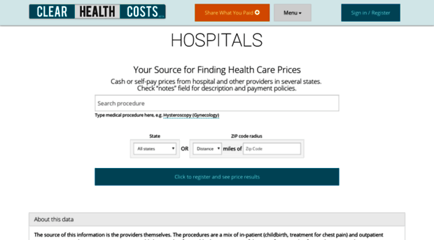 hospitals.clearhealthcosts.com