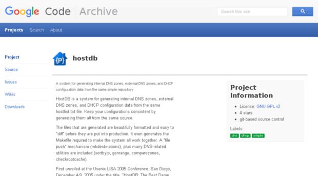 hostdb.googlecode.com