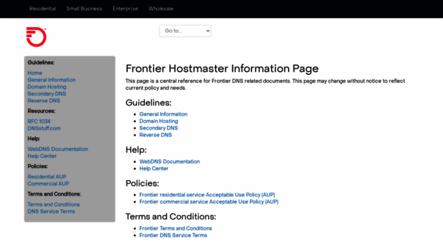hostmaster.frontier.com