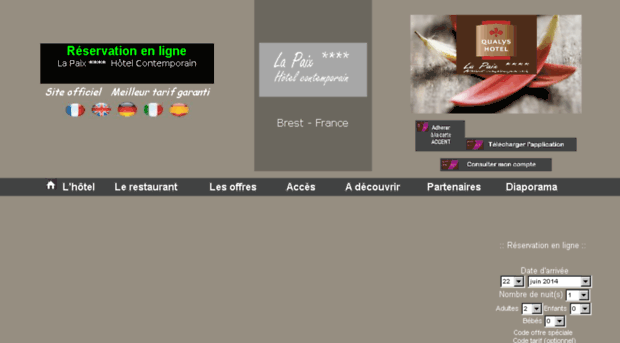 hoteldelapaix-brest.com