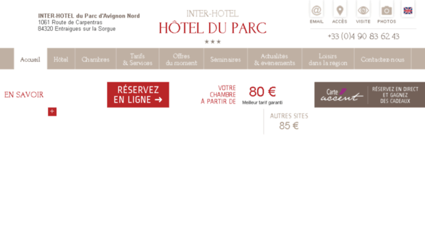 hotelduparcentraigues.com