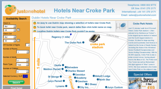 hotelsnearcrokepark.com