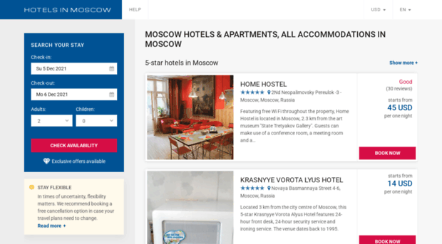 hotelsofmoscow.com