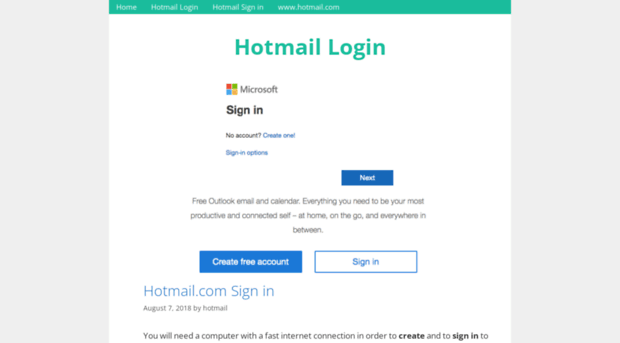 Login com www hotmail mail Hotmail