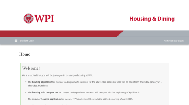 housing.wpi.edu