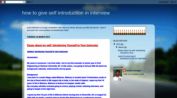 howtogiveselfintroductionininterview.blogspot.com