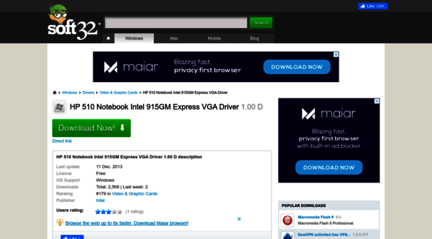 hp-510-notebook-intel-915gm-express-vga-driver.soft32.com