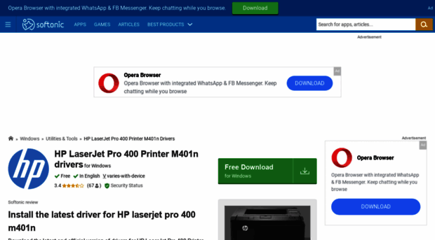 hp-laserjet-pro-400-printer-m401n-drivers.en.softonic.com