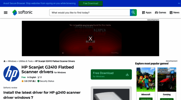 hp-scanjet-g2410-flatbed-scanner-drivers.en.softonic.com