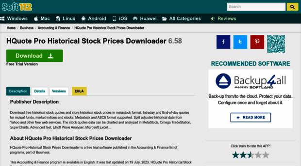 hquote-pro-historical-stock-prices-downloader.soft112.com