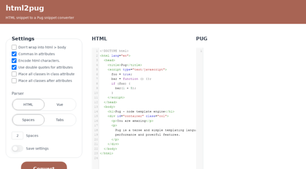 html2pug.herokuapp.com