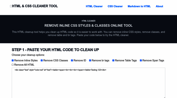 htmlcsscleaner.com