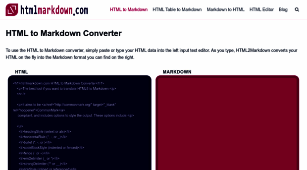 htmlmarkdown.com
