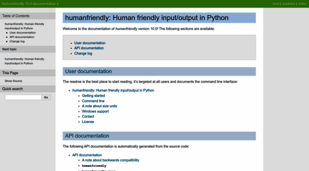 humanfriendly.readthedocs.io