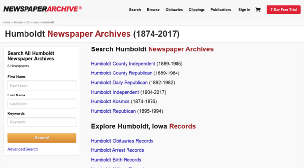 humboldtpl.newspaperarchive.com