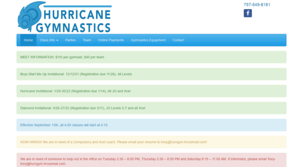 hurricanegymnastics.com